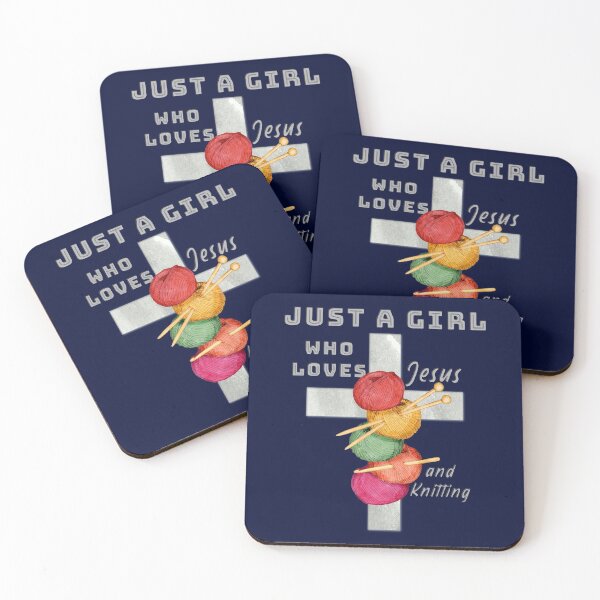 Item preview, Just A Girl Who Loves Jesus and Knitting! designed and sold by TheKingdomAttic.
