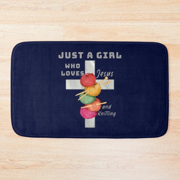 Item preview, Just A Girl Who Loves Jesus and Knitting! designed and sold by TheKingdomAttic.