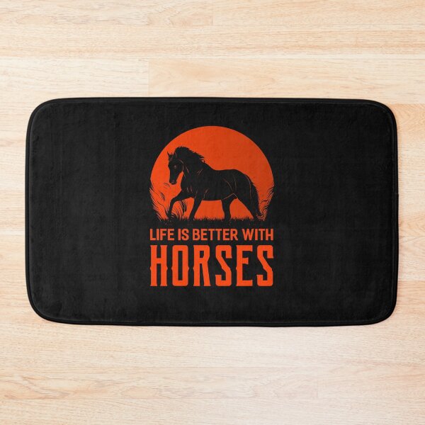 Item preview, Life Is Better With Horses Orange Font for Black  designed and sold by FastTrackPhotog.