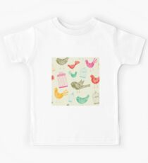 Vintage Retro Birds And Cage Kids Tee