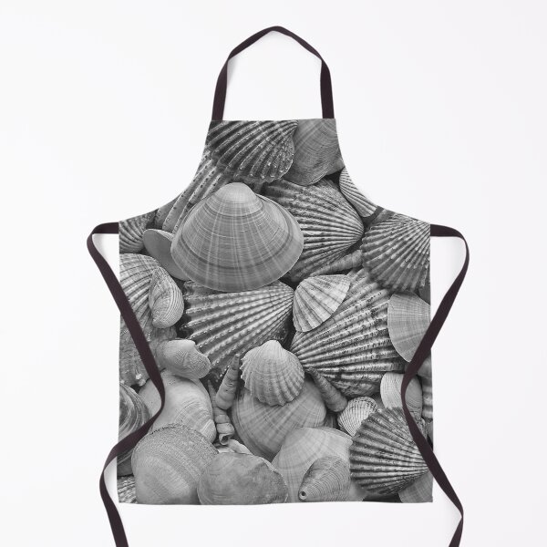 Item preview, Sea Shell Collage pattern in Black and White designed and sold by greenflashwear.