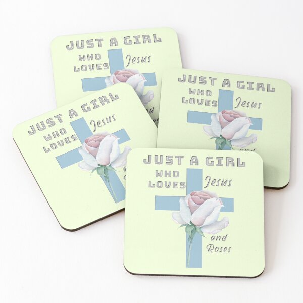 Item preview, Just A Girl Who Loves Jesus and Roses designed and sold by TheKingdomAttic.