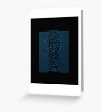 Unknown Pleasures #1 Blue Waves Greeting Card
