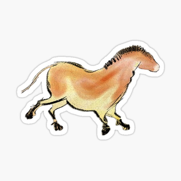 Item preview, Paleolithic Cave Horses in Sienna Brown Yellow and Black designed and sold by vinpauld.
