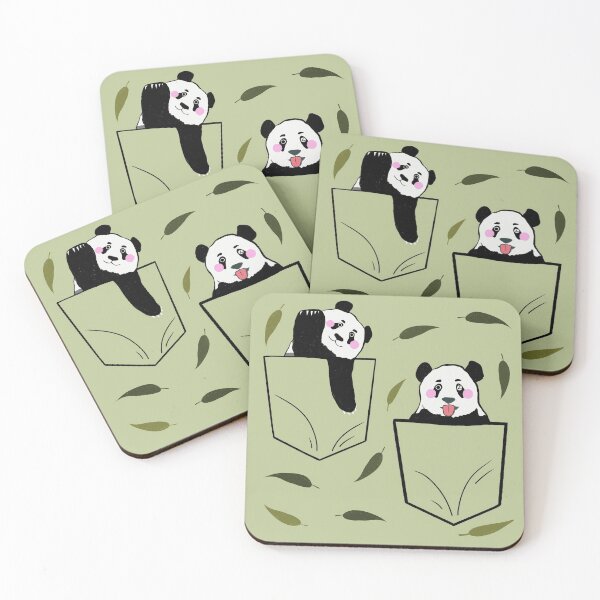 Item preview, Panda Bear In Pocket #4 - Cute Green and Black Bear Illustration Pattern  designed and sold by TheRainbowRoom.