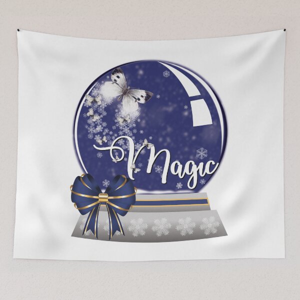 Item preview, Magic Sapphire Holiday Snow Globe designed and sold by FlutteringWings.