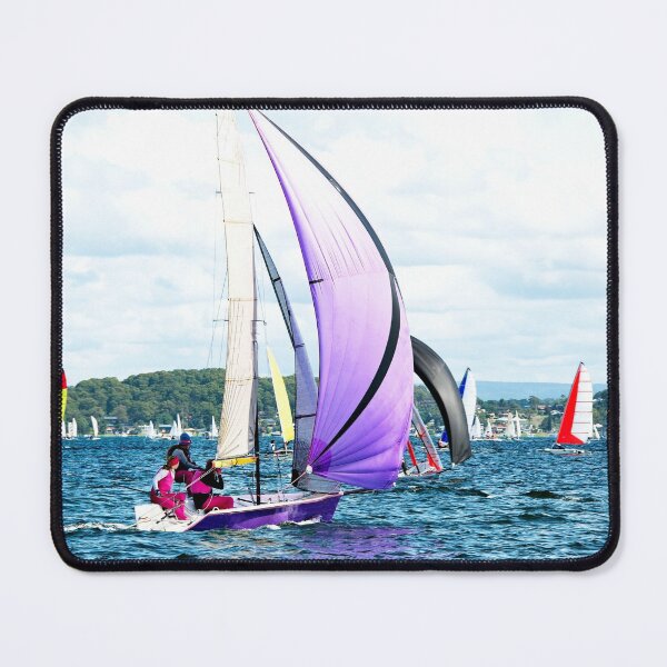 Item preview, Children sailing racings sailboats with colourful sails. Lake Macquarie. designed and sold by sunnypicsoz.