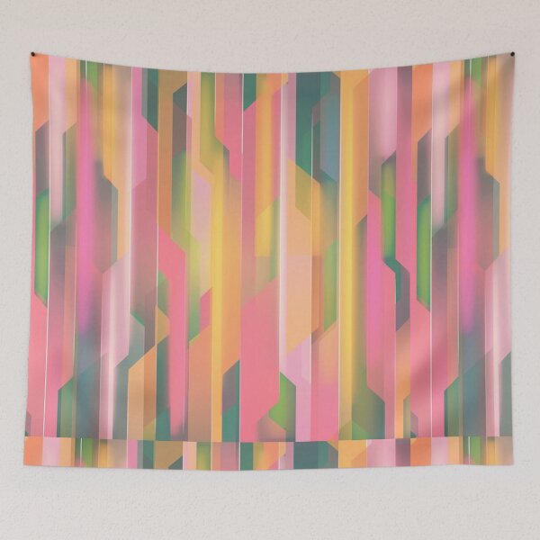 Item preview, Pink Green Yellow Abstract Geometrical Lines and Shapes designed and sold by silviaol.