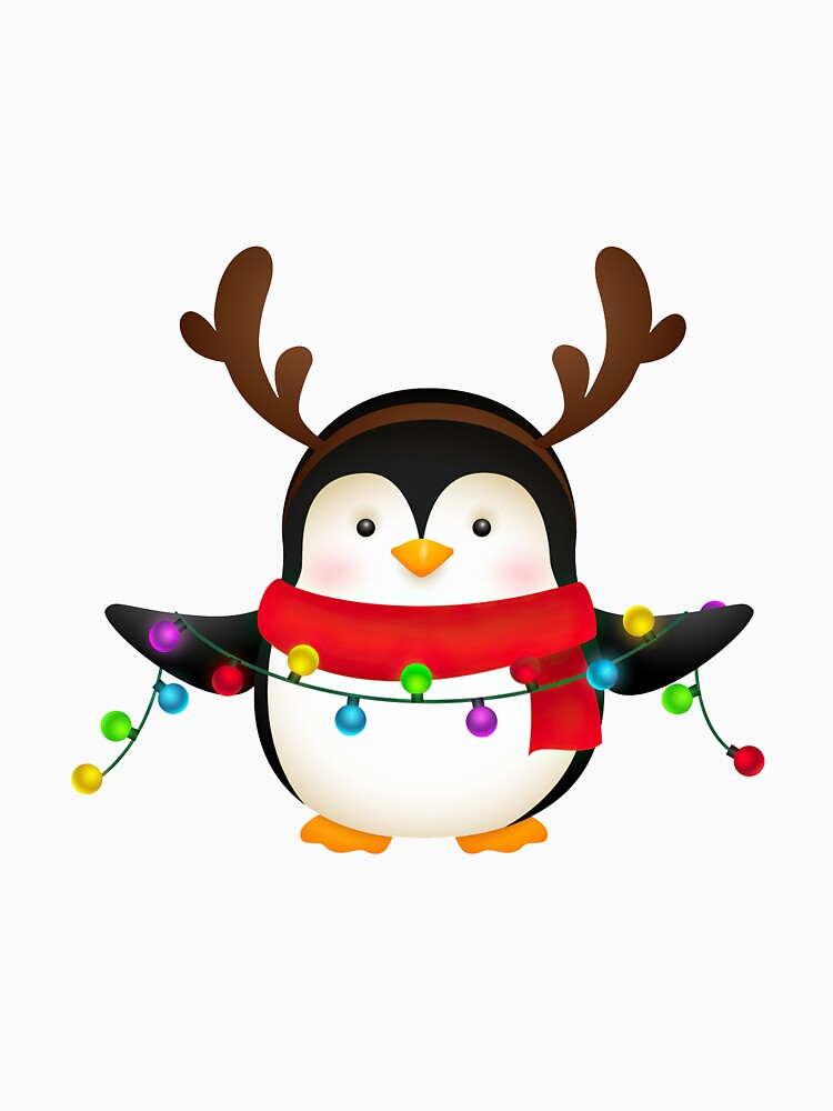 Disover Penguin Reindeer Christmas Lights Classic T-Shirt