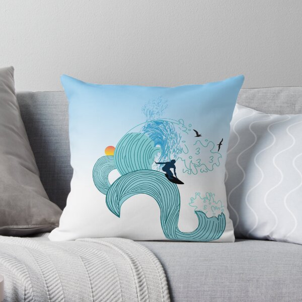 surfing 1 Throw Pillow