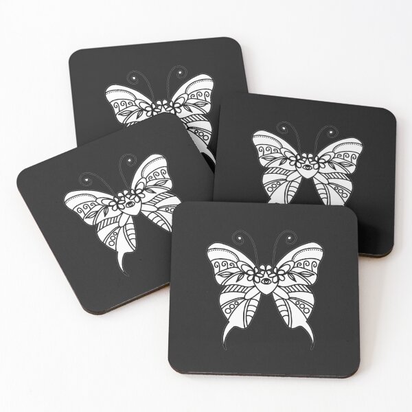 Item preview, Color In Butterfly, Black and White, Plant Lover, Linework, Colouring Book designed and sold by 10pmCreations.