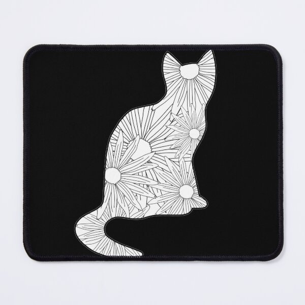 Item preview, Color In Cat, Black and White, Plant Lover, Linework, Colouring Book designed and sold by 10pmCreations.