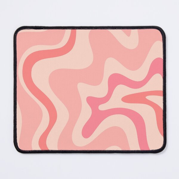 Liquid Swirl Retro Contemporary Abstract in Soft Blush Pink Mouse Pad