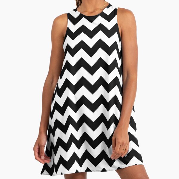Black And White Chevron Stripes" A-Line Dress for Sale by rewstudio | Redbubble Black And White Chevron Stripes" A-Line Dress for Sale by rewstudio | Redbubble