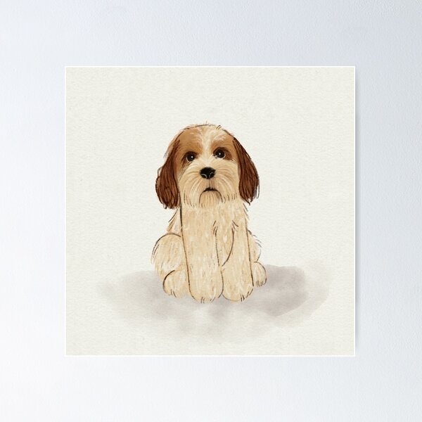Item preview, Cute Cockapoo Watercolor Illustration designed and sold by inkohitpsd.