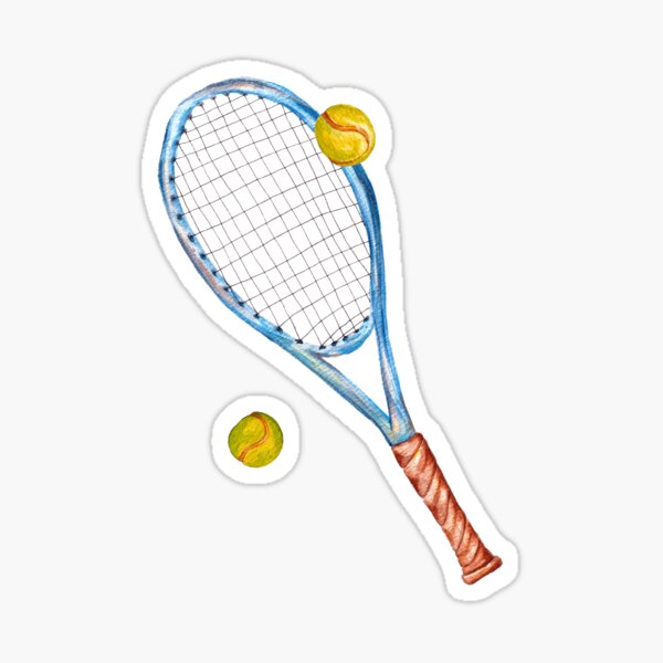 Tennis racket with tennis balls_3 Sticker