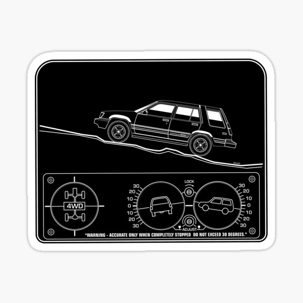 Toyota Tercel SR5 4WD Wagon AL25 BW Clinometer Sticker