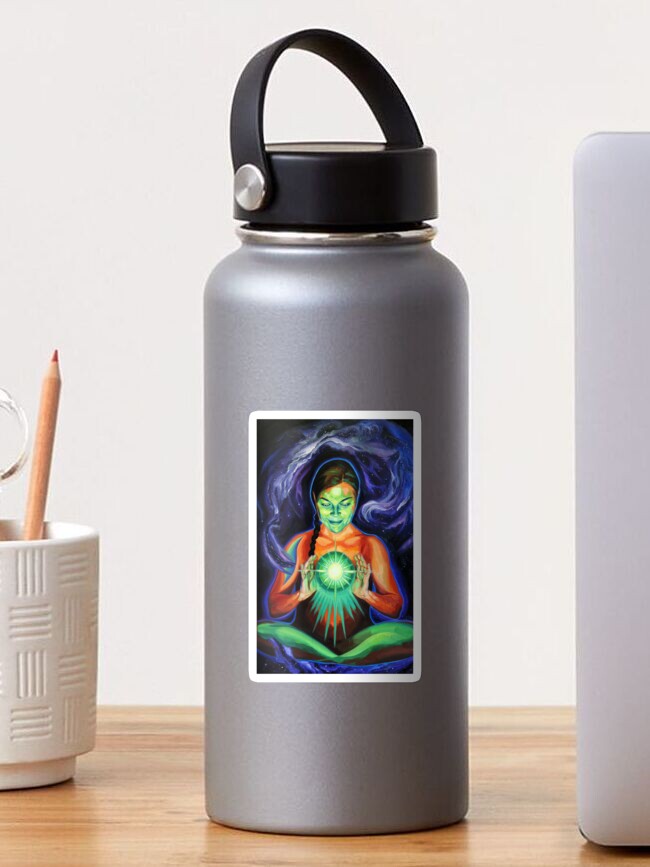 Thumbnail 1 of 3, Sticker, Finding Purpose (self portrait) designed and sold by BlueStarseed.