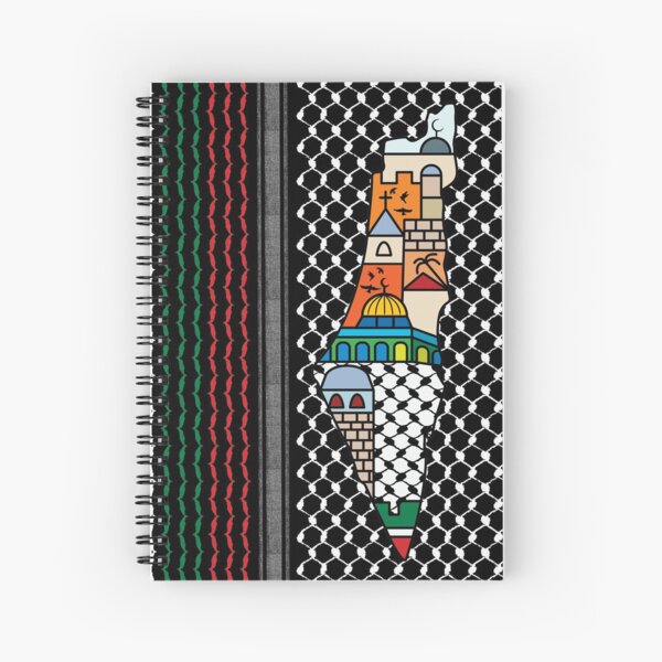 Item preview, I Love Palestine My Homeland Palestinian Map with Kufiya Hatta Pattern and Most Sacred Cites -wht designed and sold by Chadi Bahij.