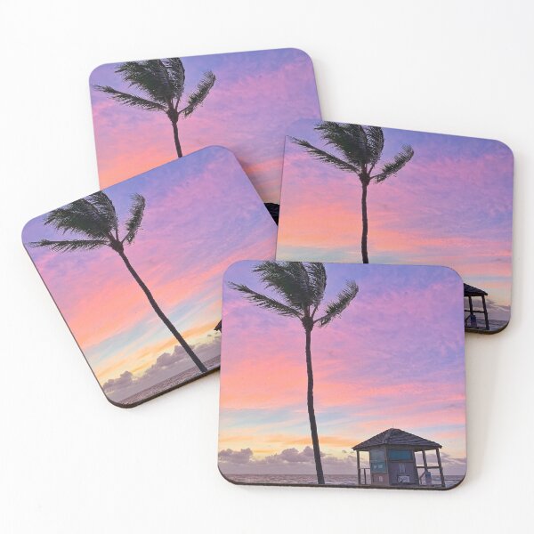 Item preview, Palm Tree + Pink Sunrise on the Beach designed and sold by ExploreOutdoors.