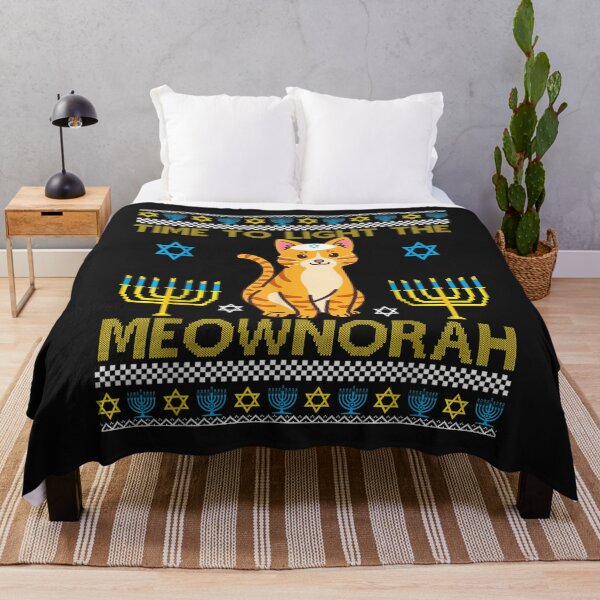 Item preview, Light The Meownorah Jewish Cat Menorah Lover Ugly Chanukah T-Shirt designed and sold by Blank-Branson.