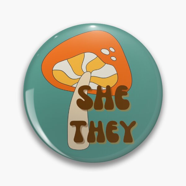 Item preview, She They 70s Mushroom Pronouns designed and sold by LyssaByssa.
