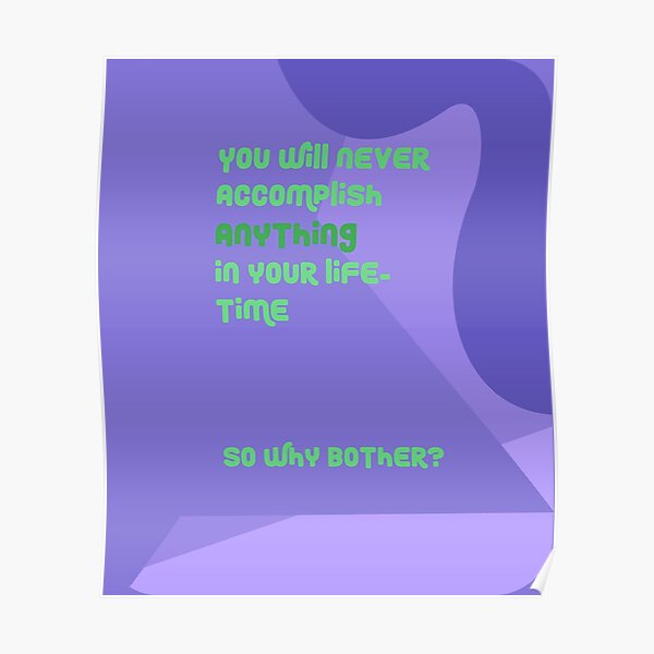 Unsparational poster: Why Bother Poster