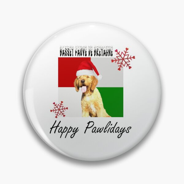 Item preview, Happy Pawlidays – Christmas Basset Fauve de Bretagne Dog Design w/ Santa Hat designed and sold by platinumblks.