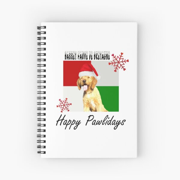Aperçu de l'œuvre Happy Pawlidays – Noël Basset Fauve de Bretagne Dog Design w/ Santa Hat créée et vendue par platinumblks.