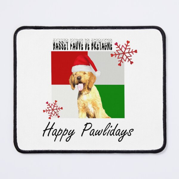 Item preview, Happy Pawlidays – Christmas Basset Fauve de Bretagne Dog Design w/ Santa Hat designed and sold by platinumblks.