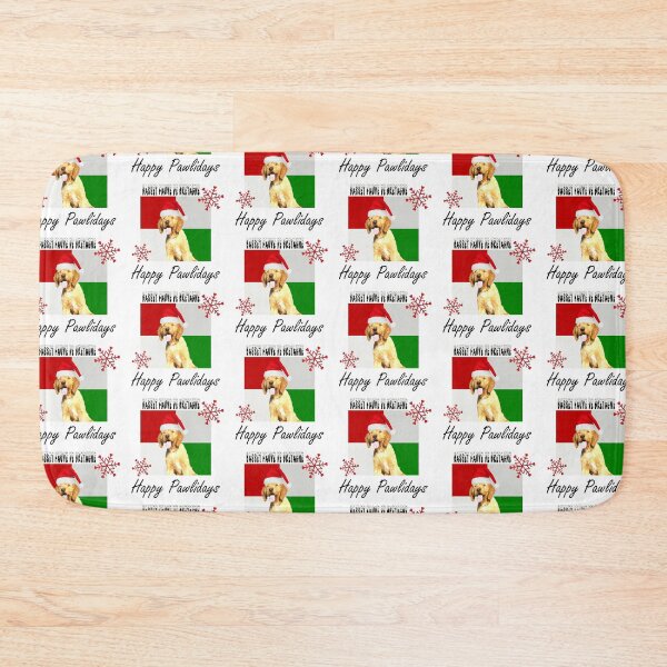 Item preview, Happy Pawlidays – Christmas Basset Fauve de Bretagne Dog Design w/ Santa Hat designed and sold by platinumblks.