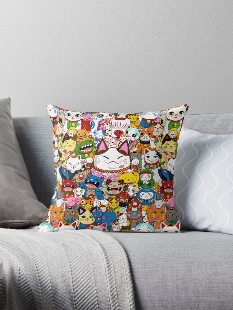 Maneki neko outlet pillow