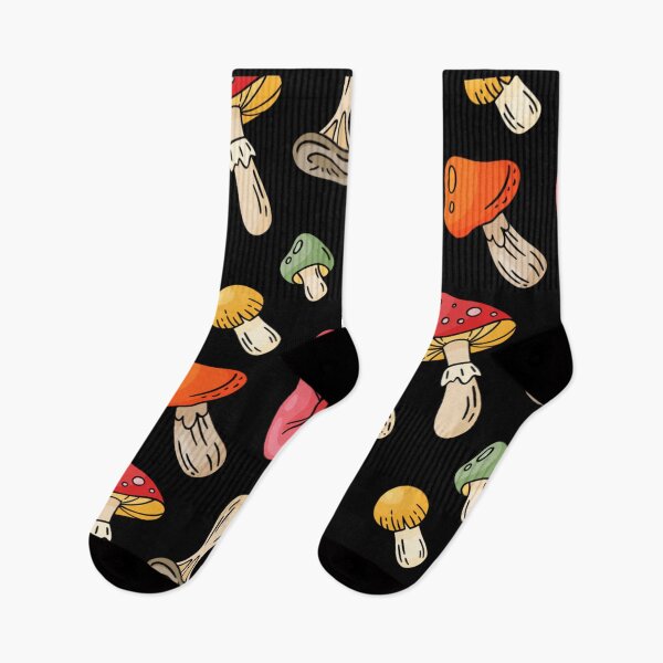 Item preview, Mushroom Colorful Neon Pattern Socks Plants Lovers Socks Tropical Floral designed and sold by NOorYES.