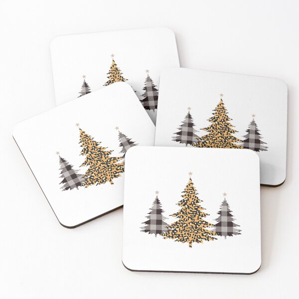 Item preview, Buffalo Plaid and Leopard Print Christmas Trees designed and sold by SpringMoonPress.