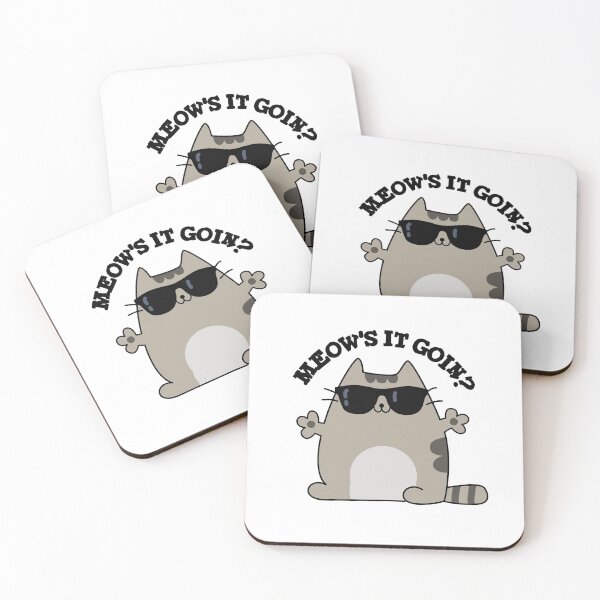 Item preview, Meow's It Goin Cute Cat Puns  designed and sold by punnybone.
