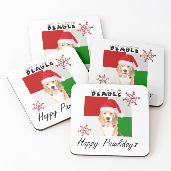 Item preview, Happy Pawlidays – Christmas Beagle Dog Design w/ Santa Hat designed and sold by platinumblks.