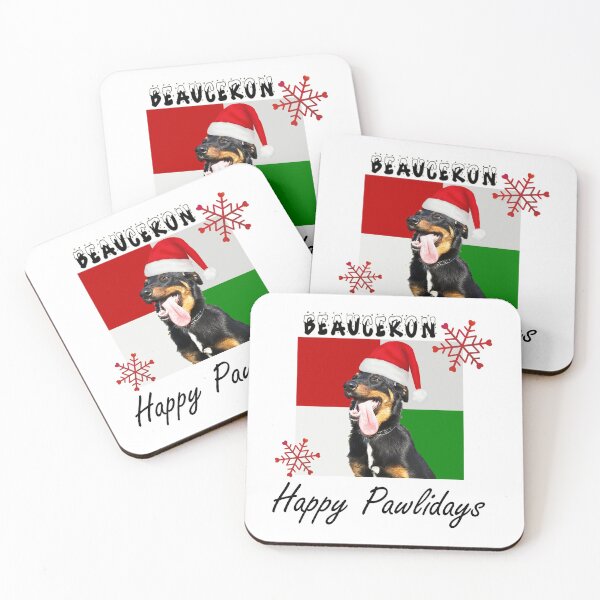 Item preview, Happy Pawlidays – Christmas Beauceron Dog Design w/ Santa Hat designed and sold by platinumblks.