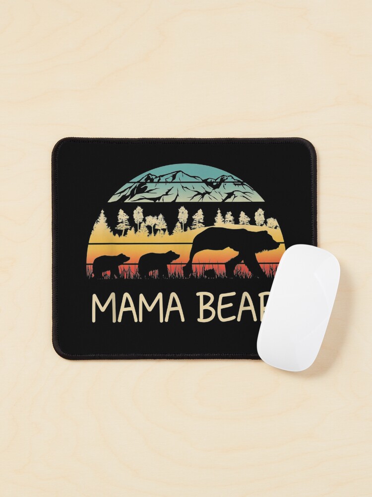 Mama Bear With 2 Cubs Tee Retro Mountains Mother's Day Shirt