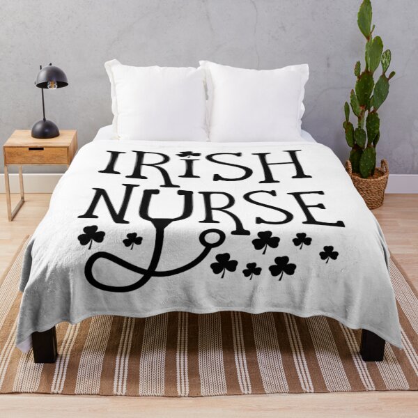 irish nurse st patricks day funny apparel Throw Blanket