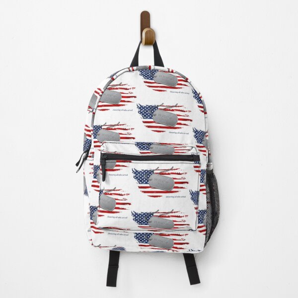 Item preview, Honoring All Who Served, American Flag and Dog Tag Print on Apparel and Home Decor. designed and sold by lduke47.