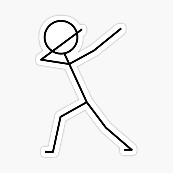 dabbing stick figure Sticker.