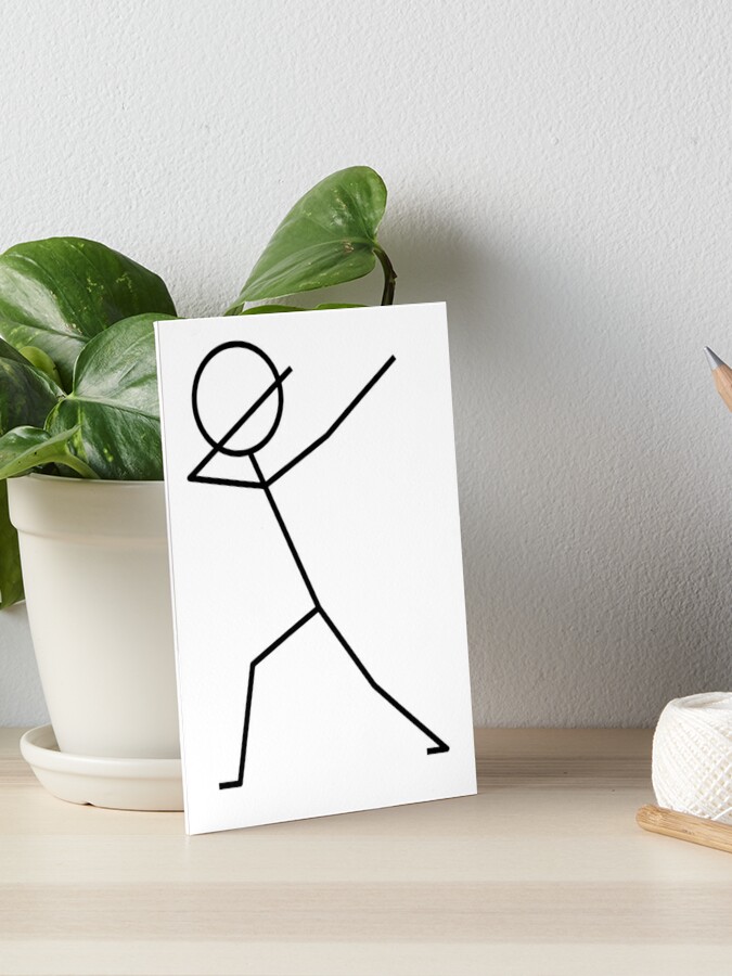dabbing stick figure  Art Board Print for Sale by LukeWoodsDesign
