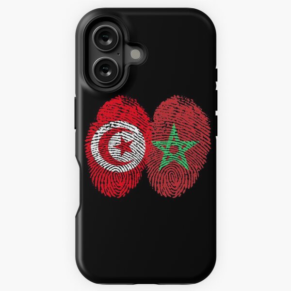 Aperçu de l'œuvre Tunisie Maroc Drapeaux Fingerprints United créée et vendue par Murraryelijah36.