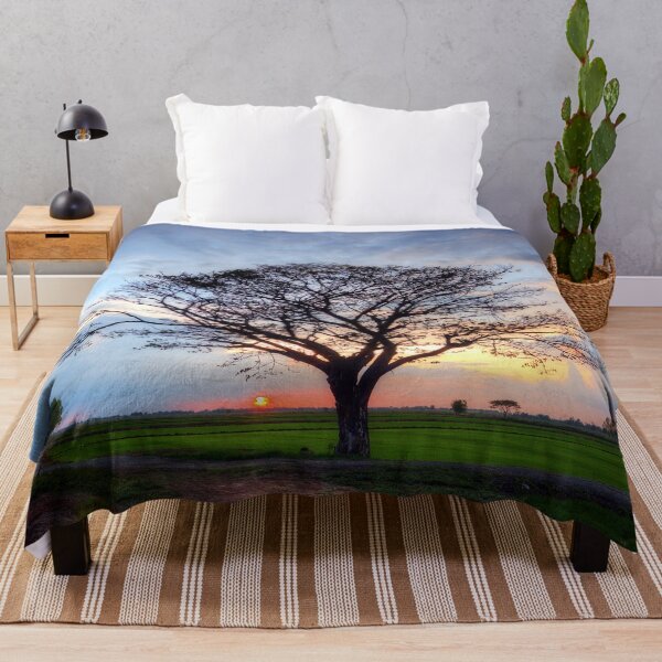 Item preview, Beautiful Tree in the Rice at Sunset. designed and sold by Huskyyy Designs.