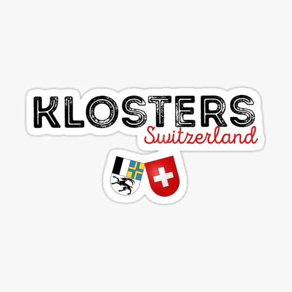 Klosters, Schweiz mit Kanton Graubünden und Schweizer Wappen Sticker