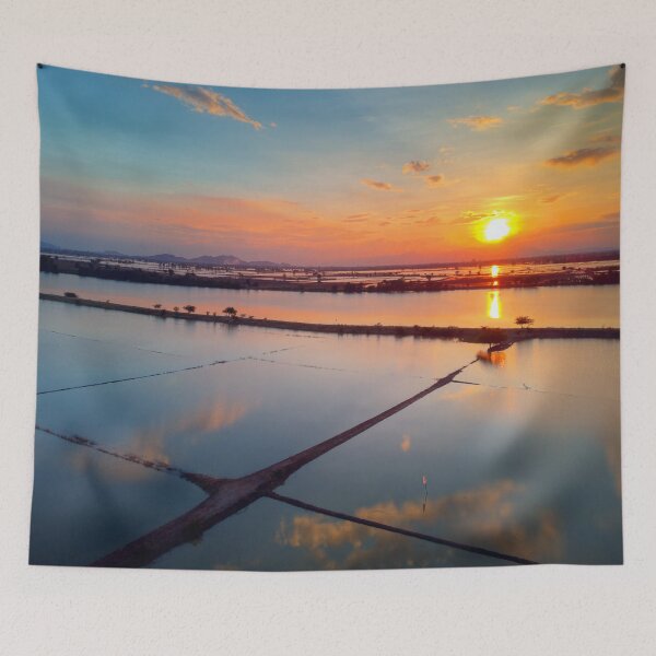 Item preview, Aerial Sunset Image of Rice Fields in Thailand. designed and sold by Huskyyy Designs.