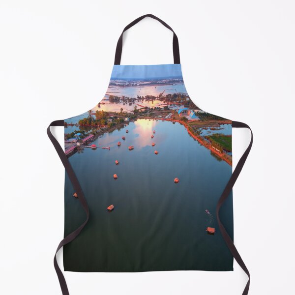 Item preview, Aerial Sunset Image of the Pink Temple Lake in Thailand. designed and sold by Huskyyy Designs.