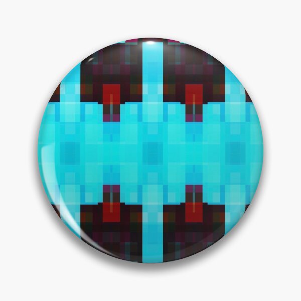 Item preview, symmetry art graphic design pixel geometric square pattern abstract background in blue red brown designed and sold by Mrvell.