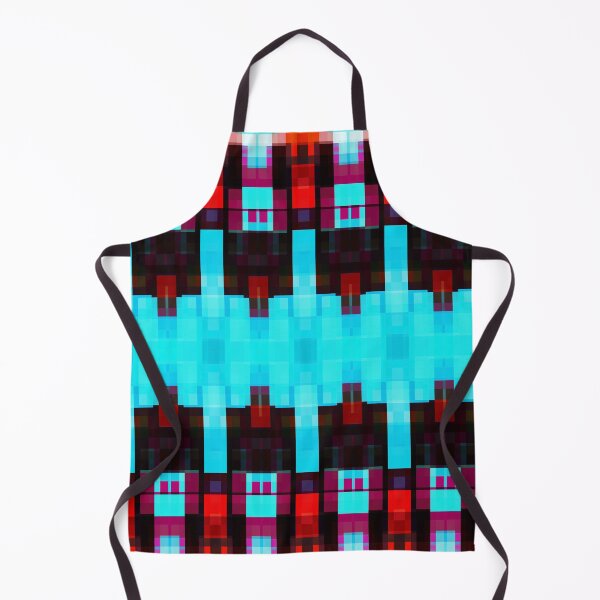 Item preview, symmetry art graphic design pixel geometric square pattern abstract background in blue red brown designed and sold by Mrvell.