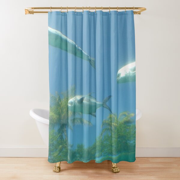 Flying Fish in the Sky Shower Curtain